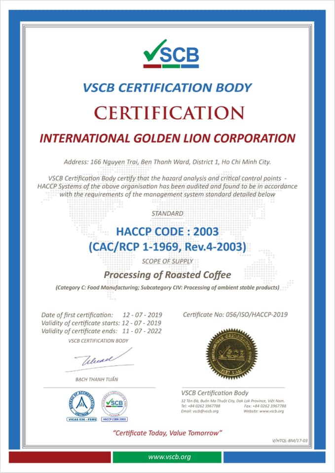 Giấy CN HACCP